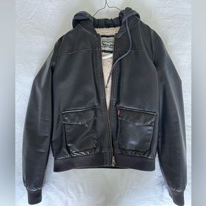 Levi’s Faux Leather Jacket with Hoodie